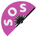 SOS Bamboo Hand Fan