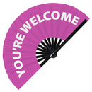 You're Welcome Bamboo hand fan