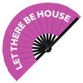 Let There Be House Fan Foldable Bamboo Circuit Rave Hand Fans Outfit Party Gear Gifts Music Festival Rave Accessories for Men and Women