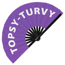 Topsy-Turvy | Hand Fan foldable bamboo gifts Festival accessories Rave handheld event Clack fans