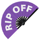 Rip Off Hand Fan foldable bamboo circuit rave hand fans funny gag slang words expressions statement outfit party supply gear gifts music festival event rave accessories essential for men and women wear