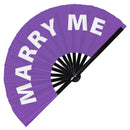 Marry Me hand fan foldable bamboo circuit rave hand fans Slang Words Fan outfit party gear gifts music festival rave accessories