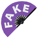 Fake Hand Fan foldable bamboo circuit rave hand fans funny gag slang words expressions statement outfit party supply gear gifts music festival event rave accessories essential for men and women wear