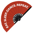 Eat. Sleep. Dance. Repeat Bamboo Hand Fan