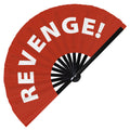 Revenge! hand fan foldable bamboo circuit rave hand fans Slang Words Fan outfit party gear gifts music festival rave accessories Fan foldable bamboo circuit rave hand fans funny gag slang words expressions statement outfit party supply gear gifts music festival event rave accessories essential for men and women wear