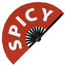 Spicy Fan foldable bamboo circuit rave hand fans funny gag slang words expressions statement outfit party supply gear gifts music festival event rave accessories essential for men and women wear