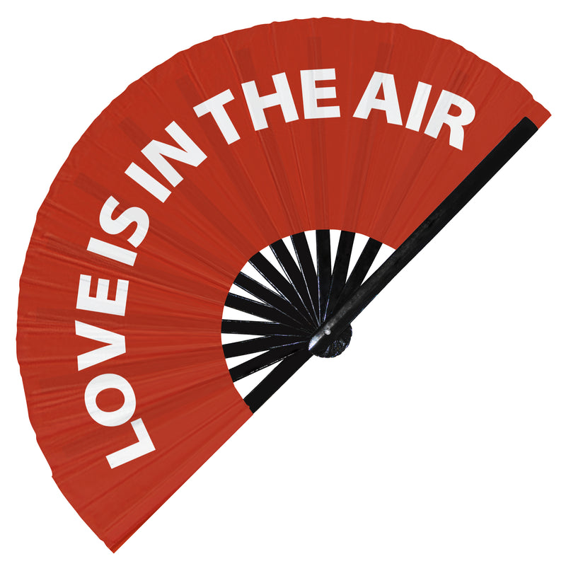 Love is in the Air fan foldable bamboo circuit rave hand fans Slang Words Fan outfit party gear gifts music festival rave accessories