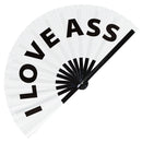 I love ass Bamboo Hand Fan