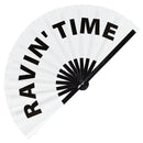 Ravin' Time | Hand Fan foldable bamboo gifts Festival accessories Rave handheld event Clack fans