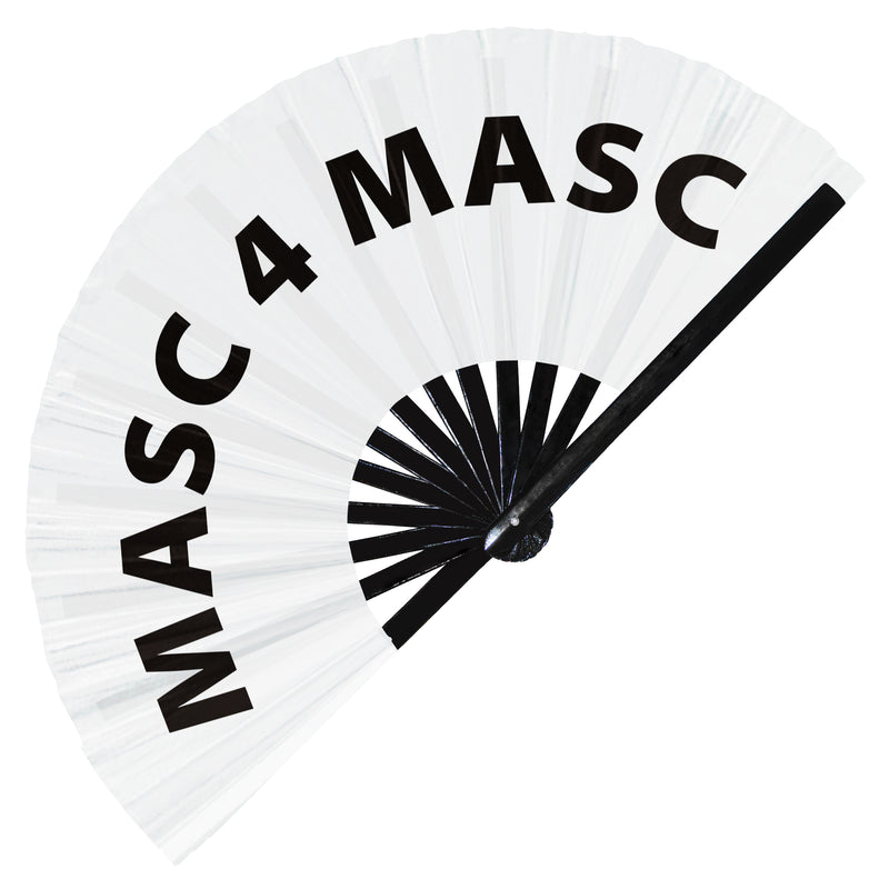 Masc 4 Masc hand fan foldable bamboo circuit rave hand fans Pride Slang Words Fan outfit party gear gifts music festival rave accessories