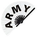 Army hand fan foldable bamboo circuit rave hand fans Slang Words Fan outfit party gear gifts music festival rave accessories