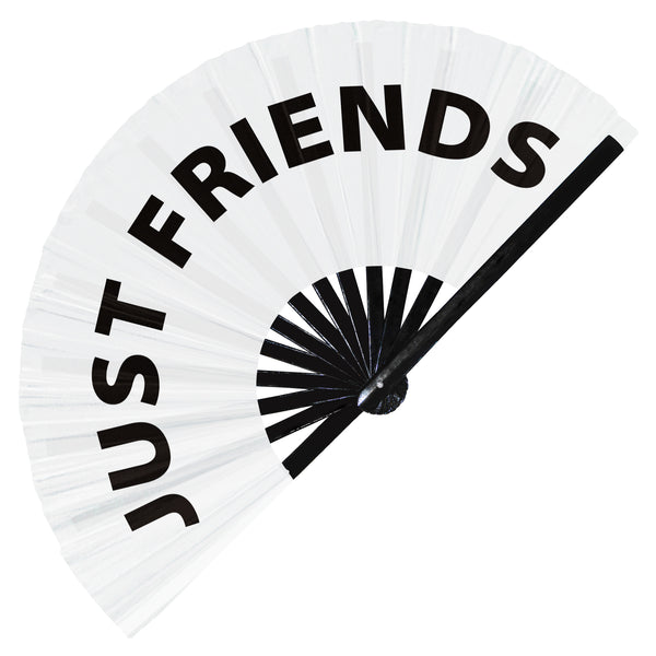 Just Friends fan foldable bamboo circuit rave hand fans funny gag slang words expressions statement outfit party supply gear gifts music festival event rave accessories essential for men and women wear