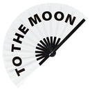 To The Moon Bamboo Hand Fan