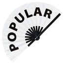 Popular Fan foldable bamboo circuit rave hand fans funny gag slang words expressions statement outfit party supply gear gifts music festival event rave accessories essential for men and women wear