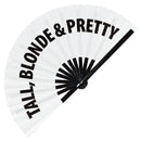 Tall, Blonde & Pretty Bamboo Hand Fan