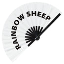 Rainbow Sheep Bamboo Hand Fan
