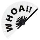 Whoa!! hand fan foldable bamboo circuit rave hand fans Slang Words Fan outfit party gear gifts music festival rave accessories