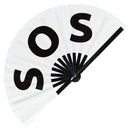 SOS Bamboo Hand Fan