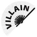 Villain foldable bamboo hand fan