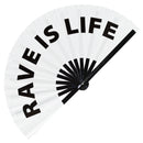 Rave Is Life Bamboo Hand Fan
