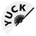 Yuck hand fan foldable bamboo circuit rave hand fans Slang Words Fan outfit party gear gifts music festival rave accessories