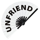 Unfriend foldable bamboo hand fan