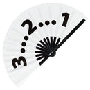 3...2...1 | Hand Fan foldable bamboo gifts Festival accessories Rave handheld event Clack fans