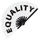 Equality fan foldable bamboo circuit rave hand fans funny gag slang words expressions statement outfit party supply gear gifts music festival event rave accessories essential for men and women wear