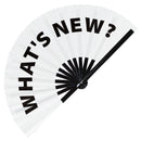 What's New? Hand Fan foldable bamboo circuit rave hand fans funny gag slang words expressions statement outfit party supply gear gifts music festival event rave accessories essential for men and women wear