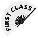 First Class Hand Fan foldable bamboo circuit rave hand fans funny gag slang words expressions statement outfit party supply gear gifts music festival event rave accessories essential for men and women wear