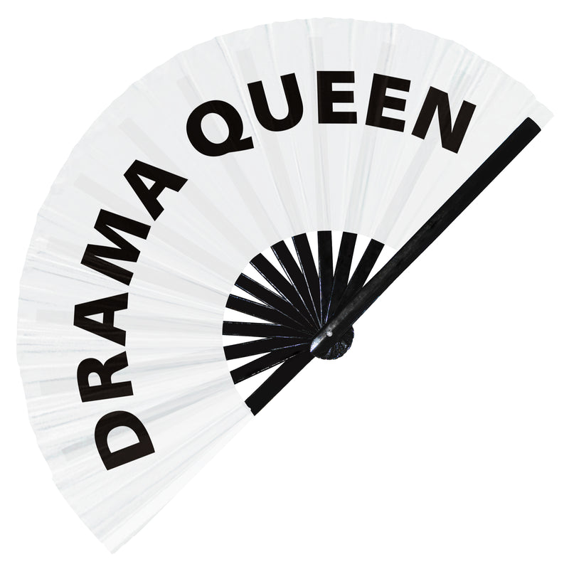 Drama Queen hand fan foldable bamboo circuit rave hand fans Pride Slang Words Fan outfit party gear gifts music festival rave accessories