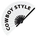 Cowboy Style | Hand Fan foldable bamboo gifts Festival accessories Rave handheld event Clack fans