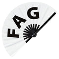 Fag hand fan foldable bamboo circuit rave hand fans Pride Slang Words Fan outfit party gear gifts music festival rave accessories