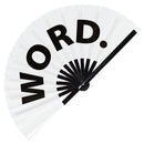 Word. Bamboo hand fan