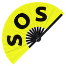 SOS Bamboo Hand Fan