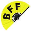 BFF hand fan foldable bamboo circuit rave hand fans Slang Words Fan outfit party gear gifts music festival rave accessories