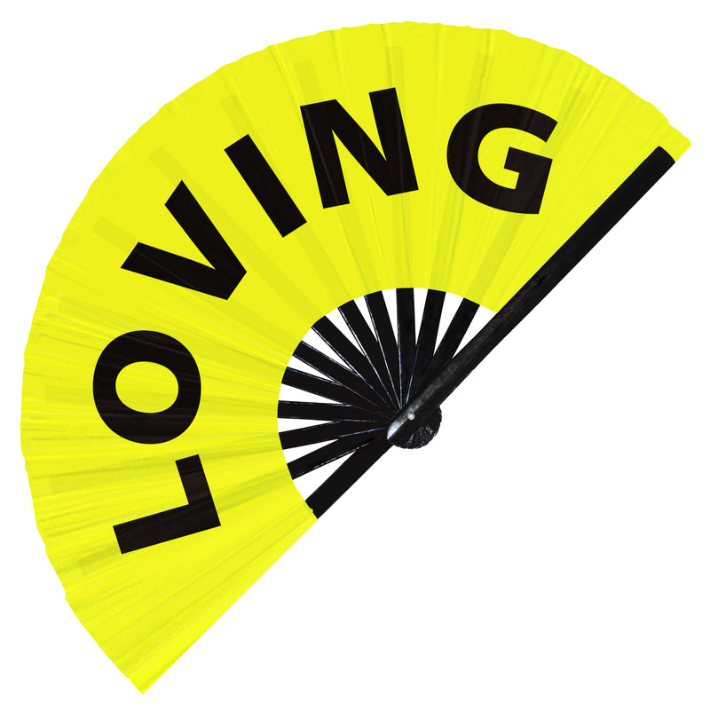 Loving hand fan foldable bamboo circuit rave hand fans Slang Words Fan outfit party gear gifts music festival rave accessories