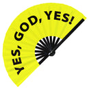 Yes, God, Yes! Bamboo folding hand fan
