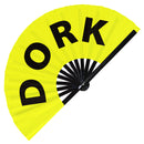 Dork | Hand Fan foldable bamboo gifts Festival accessories Rave handheld event Clack fans