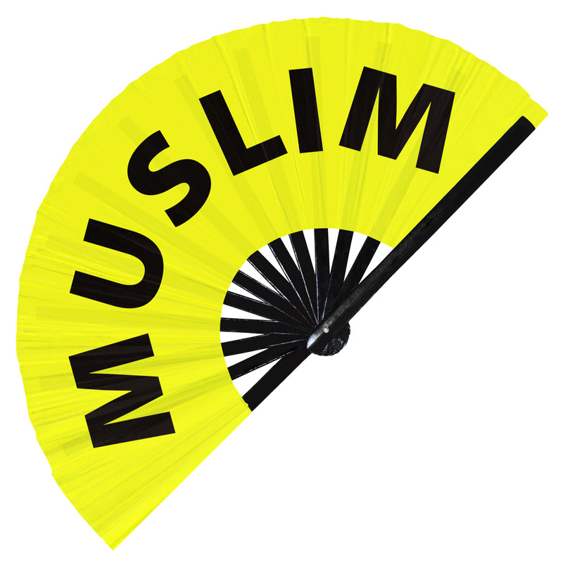 Muslim hand fan foldable bamboo circuit rave hand fans Slang Words Fan outfit party gear gifts music festival rave accessories