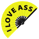 I love ass Bamboo Hand Fan