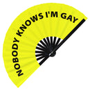 Nobody Knows I'm Gay Bamboo Hand Fan