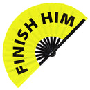 Finish Him Bamboo Hand Fan
