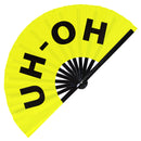 Uh-Oh foldable bamboo hand fan