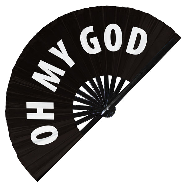 Oh my Good hand fan OMG foldable bamboo hand fan Oh my God words expressions statement gifts Festival accessories Rave handheld fan Clack fans