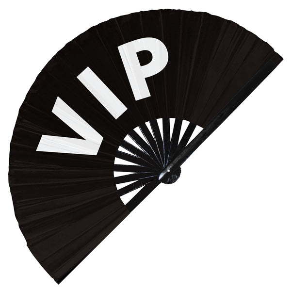VIP hand fan foldable bamboo circuit Very Important Person rave hand fans outfit party gear gifts toys music festival rave accessories essential for men and women wear