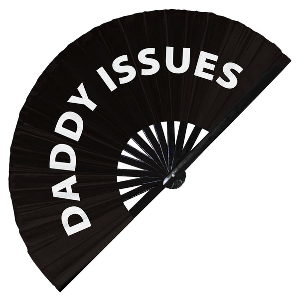 Daddy Issues hand fan foldable bamboo circuit Daddy rave hand fans outfit party gear gifts toys music festival rave accessories essential for men and women wear