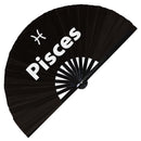 Pisces Zodiac Sign hand fan foldable bamboo circuit rave hand fans 12 Zodiacs Personality Astrological sign Rave Party gifts Festival accessories
