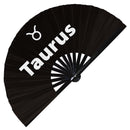 Taurus Zodiac Sign hand fan foldable bamboo circuit rave hand fans 12 Zodiacs Personality Astrological sign Rave Party gifts Festival accessories