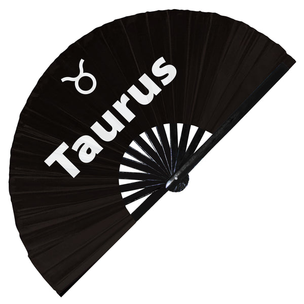 Taurus Zodiac Sign hand fan foldable bamboo circuit rave hand fans 12 Zodiacs Personality Astrological sign Rave Party gifts Festival accessories